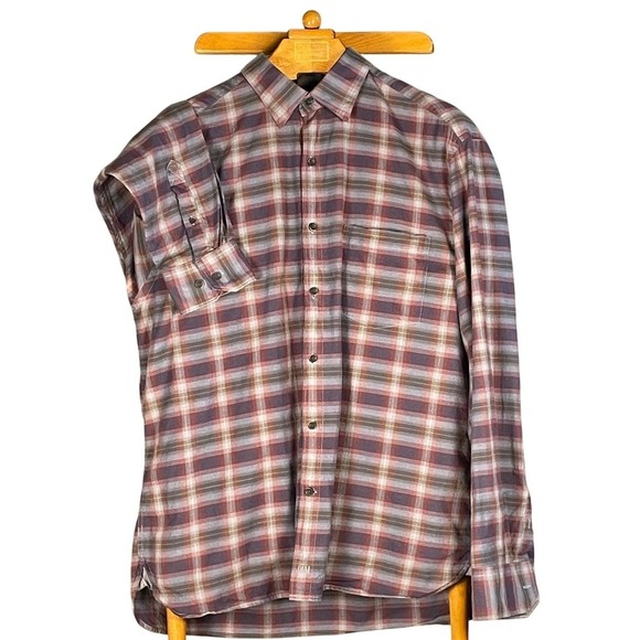 Men's Plaid Button Down Shirt Long Sleeve J&M Casual Work Sz XL - Picture 1 of 7
